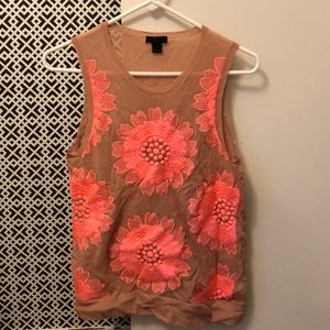 Sleeveless embroidered sweater